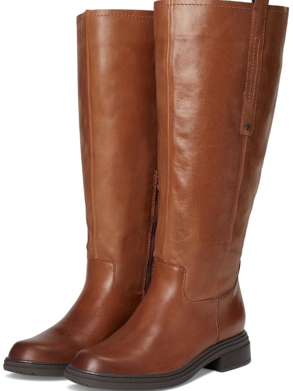 Naturalizer Ontime Cognac Leather Wide Calf Boots - 8M - NWT